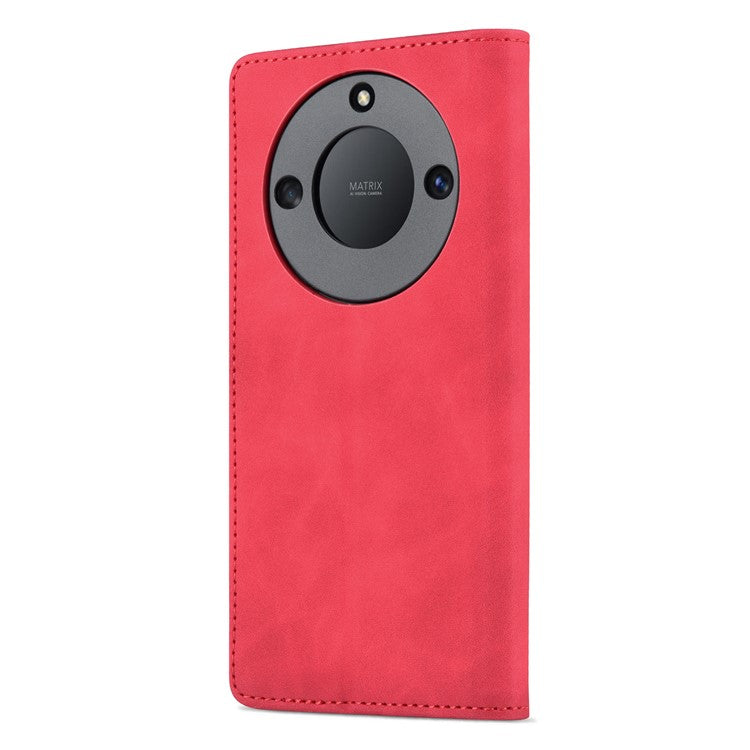 AZNS For Honor X40 5G Phone Protective Flip Cover Shockproof PU Leather + TPU Interior Case with Stand - Red