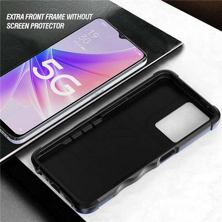 For Oppo A57 4G / A57s 4G / A57e 4G / A77 5G / A57 (2022) 5G / Realme Q5i / V23 5G / OnePlus Nord N20 SE 4G / Nord N300 5G Hard PC Soft TPU Shockproof Case Anti-slip Grip Phone Cover - White