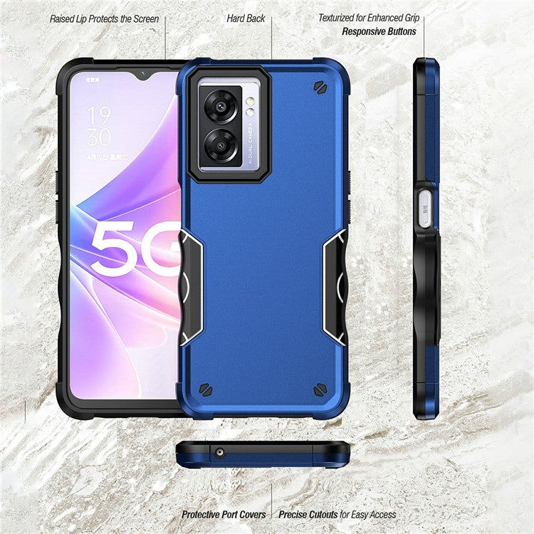 For Oppo A57 4G / A57s 4G / A57e 4G / A77 5G / A57 (2022) 5G / Realme Q5i / V23 5G / OnePlus Nord N20 SE 4G / Nord N300 5G Hard PC Soft TPU Shockproof Case Anti-slip Grip Phone Cover - Pink