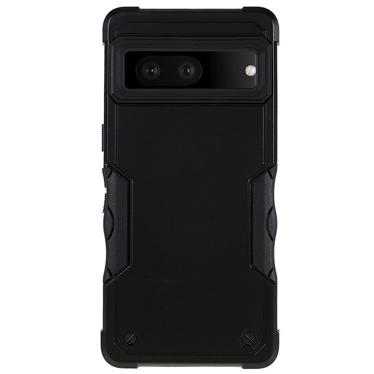 For Google Pixel 7 5G Hard PC + Soft TPU Shockproof Case Anti-slip Grip Protective Phone Back Cover - Black