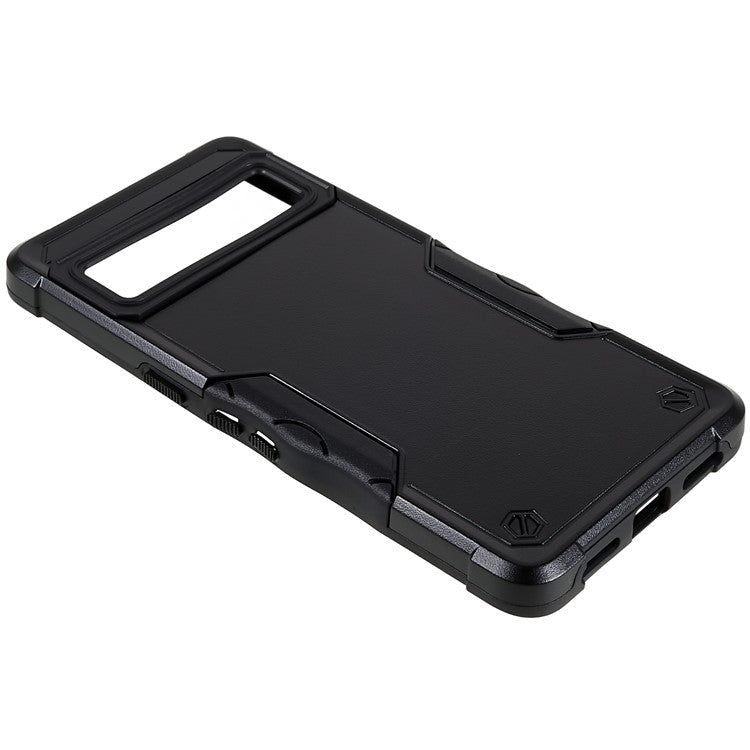 For Google Pixel 7 5G Hard PC + Soft TPU Shockproof Case Anti-slip Grip Protective Phone Back Cover - Black