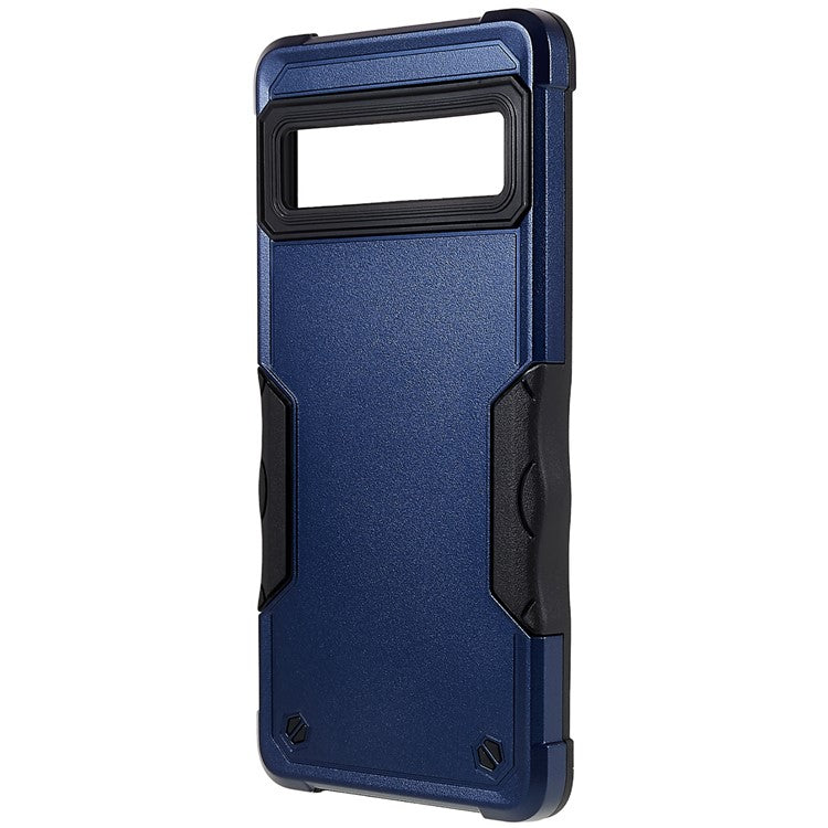 For Google Pixel 7 5G Hard PC + Soft TPU Shockproof Case Anti-slip Grip Protective Phone Back Cover - Blue