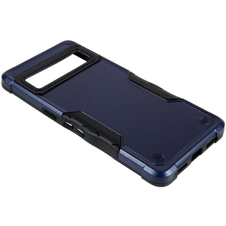 For Google Pixel 7 5G Hard PC + Soft TPU Shockproof Case Anti-slip Grip Protective Phone Back Cover - Blue