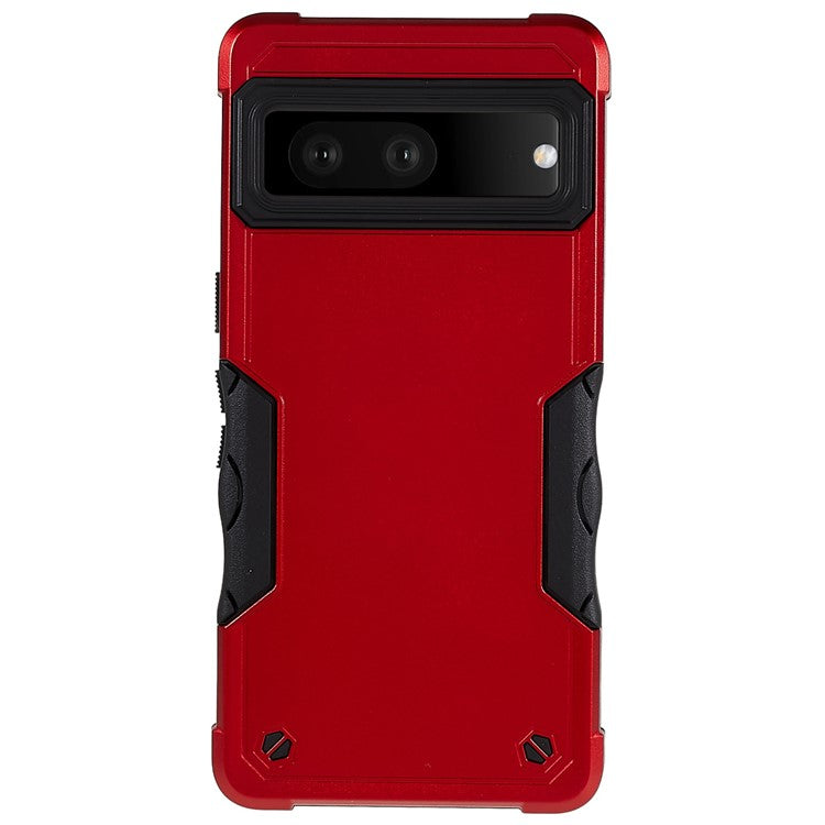 For Google Pixel 7 5G Hard PC + Soft TPU Shockproof Case Anti-slip Grip Protective Phone Back Cover - Red