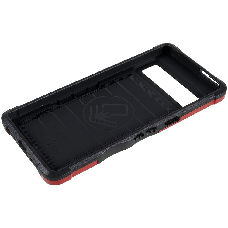 For Google Pixel 7 5G Hard PC + Soft TPU Shockproof Case Anti-slip Grip Protective Phone Back Cover - Red
