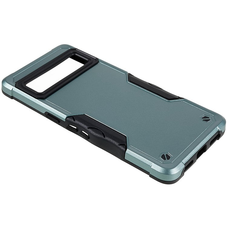 For Google Pixel 7 5G Hard PC + Soft TPU Shockproof Case Anti-slip Grip Protective Phone Back Cover - Green