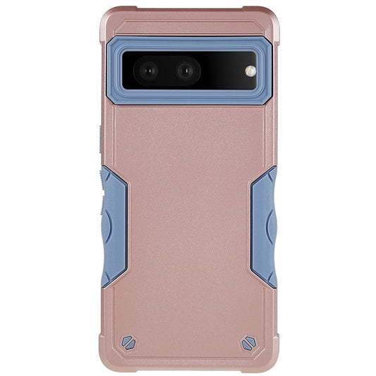 For Google Pixel 7 5G Hard PC + Soft TPU Shockproof Case Anti-slip Grip Protective Phone Back Cover - Rose Gold