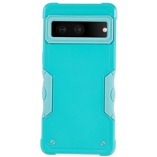 For Google Pixel 7 5G Hard PC + Soft TPU Shockproof Case Anti-slip Grip Protective Phone Back Cover - Mint Green