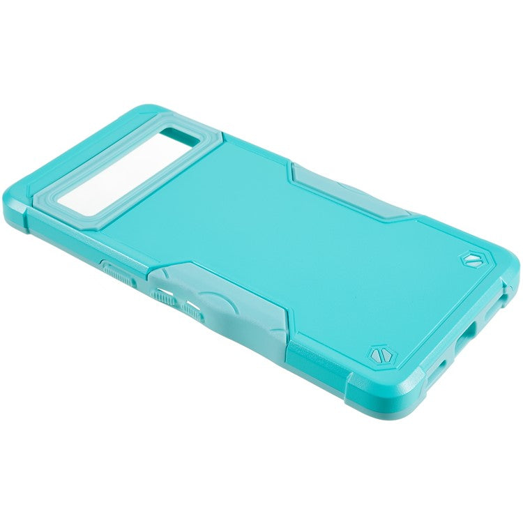 For Google Pixel 7 5G Hard PC + Soft TPU Shockproof Case Anti-slip Grip Protective Phone Back Cover - Mint Green