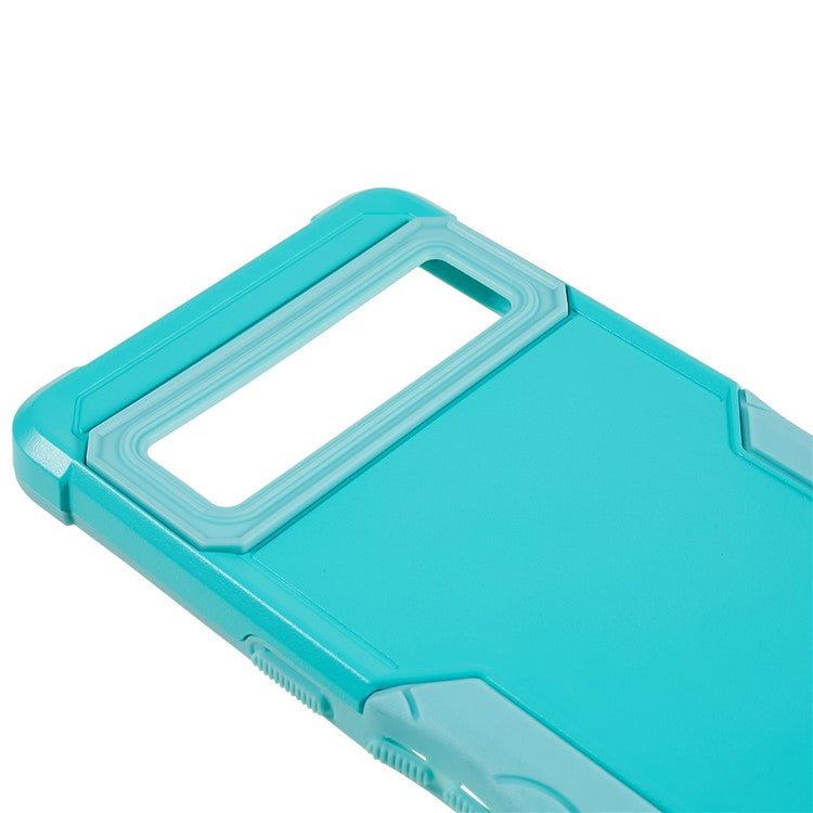 For Google Pixel 7 5G Hard PC + Soft TPU Shockproof Case Anti-slip Grip Protective Phone Back Cover - Mint Green
