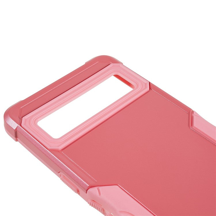 For Google Pixel 7 5G Hard PC + Soft TPU Shockproof Case Anti-slip Grip Protective Phone Back Cover - Pink
