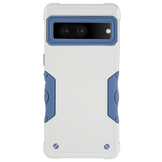 For Google Pixel 7 5G Hard PC + Soft TPU Shockproof Case Anti-slip Grip Protective Phone Back Cover - White