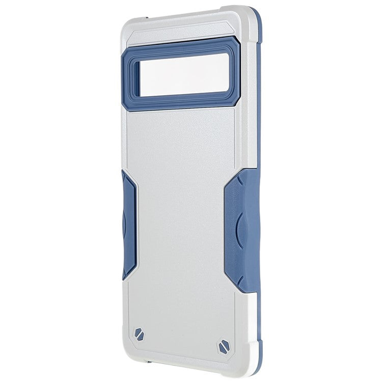 For Google Pixel 7 5G Hard PC + Soft TPU Shockproof Case Anti-slip Grip Protective Phone Back Cover - White