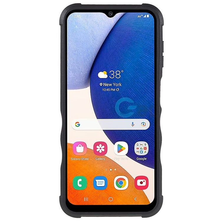 For Samsung Galaxy A14 5G / 4G Anti-fall Back Protector Case Anti-slip Grip PC + TPU Protective Phone Cover - Black