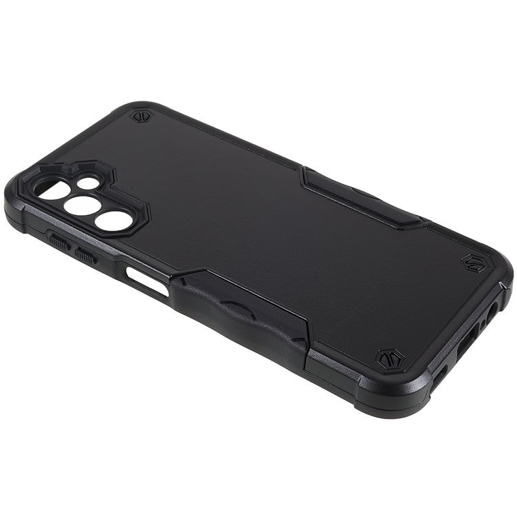 For Samsung Galaxy A14 5G / 4G Anti-fall Back Protector Case Anti-slip Grip PC + TPU Protective Phone Cover - Black