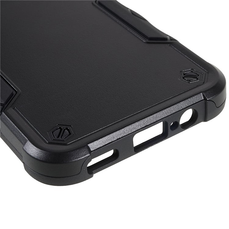 For Samsung Galaxy A14 5G / 4G Anti-fall Back Protector Case Anti-slip Grip PC + TPU Protective Phone Cover - Black