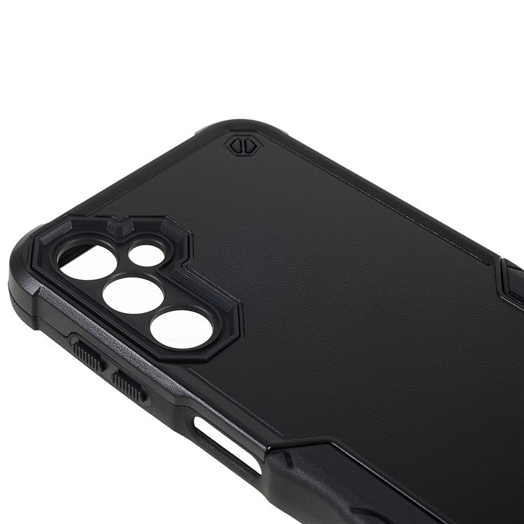 For Samsung Galaxy A14 5G / 4G Anti-fall Back Protector Case Anti-slip Grip PC + TPU Protective Phone Cover - Black