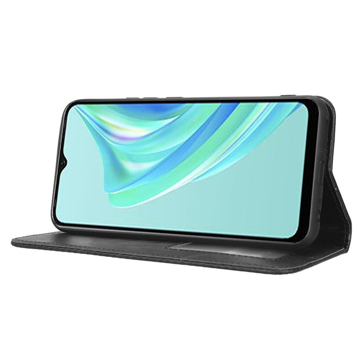 For Infinix Hot 20i 4G X665C / X665E Imprinted Pattern PU Leather Phone Case Retro Wallet Stand Cover - Black