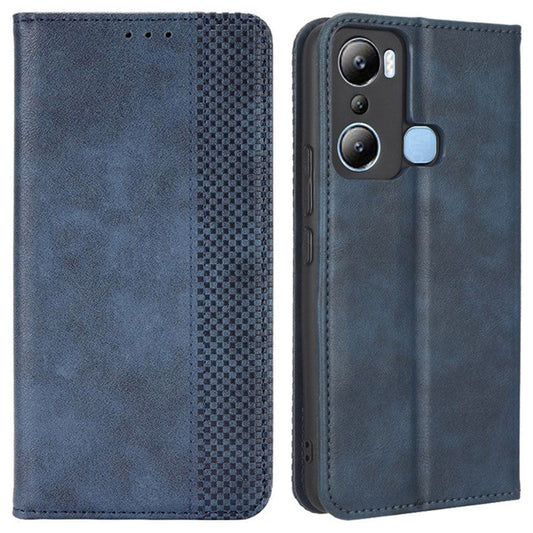 For Infinix Hot 20i 4G X665C / X665E Imprinted Pattern PU Leather Phone Case Retro Wallet Stand Cover - Blue