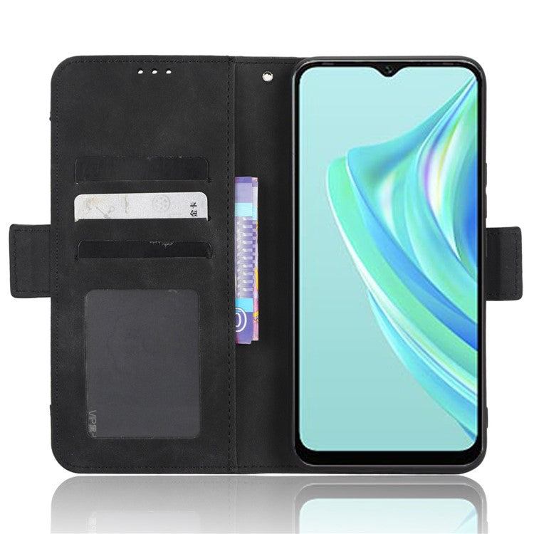 For Infinix Hot 20i 4G X665C / X665E PU Leather Stand Wallet Phone Cover Multiple Card Slots Anti-Drop Case - Black
