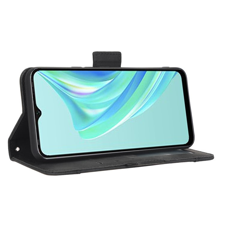 For Infinix Hot 20i 4G X665C / X665E PU Leather Stand Wallet Phone Cover Multiple Card Slots Anti-Drop Case - Black