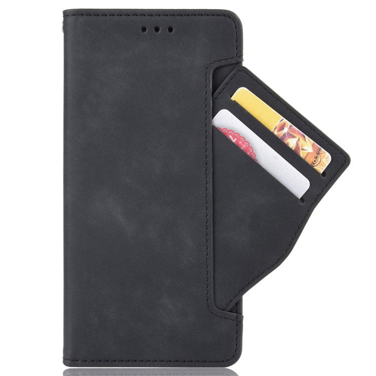 For Infinix Hot 20i 4G X665C / X665E PU Leather Stand Wallet Phone Cover Multiple Card Slots Anti-Drop Case - Black