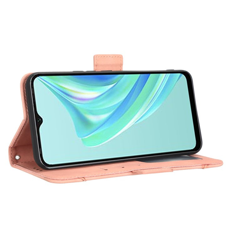 For Infinix Hot 20i 4G X665C / X665E PU Leather Stand Wallet Phone Cover Multiple Card Slots Anti-Drop Case - Pink