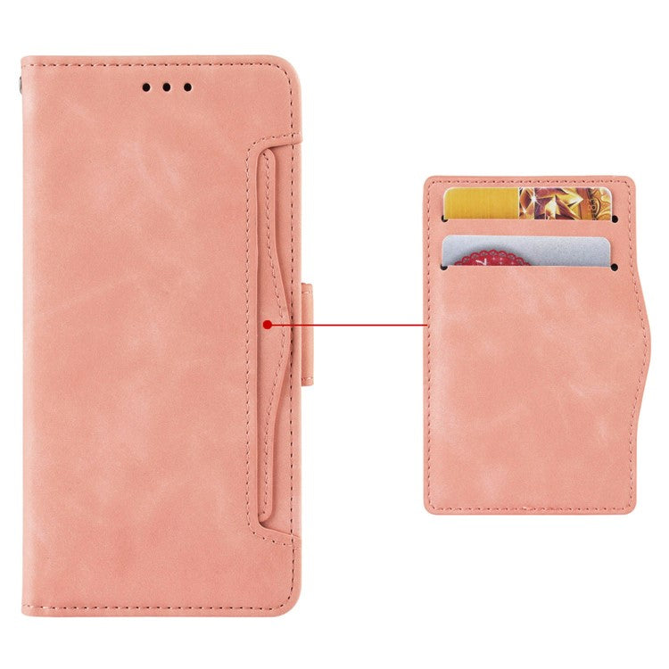 For Infinix Hot 20i 4G X665C / X665E PU Leather Stand Wallet Phone Cover Multiple Card Slots Anti-Drop Case - Pink