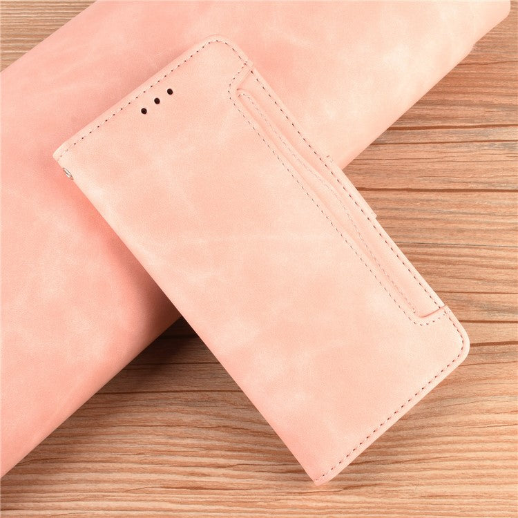 For Infinix Hot 20i 4G X665C / X665E PU Leather Stand Wallet Phone Cover Multiple Card Slots Anti-Drop Case - Pink