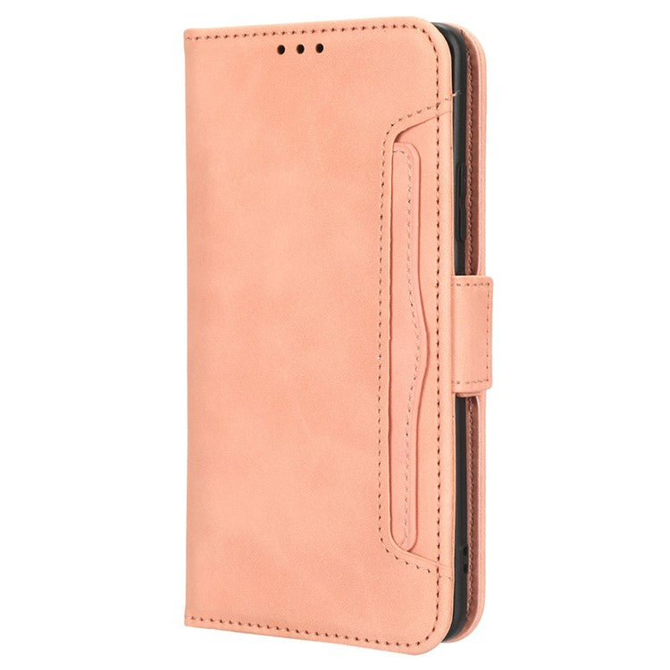 For Infinix Hot 20i 4G X665C / X665E PU Leather Stand Wallet Phone Cover Multiple Card Slots Anti-Drop Case - Pink