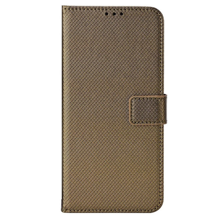For Infinix Hot 20i 4G X665C / X665E Diamond Texture PU Leather Case Full Protection Stand Wallet Phone Cover with Strap - Brown