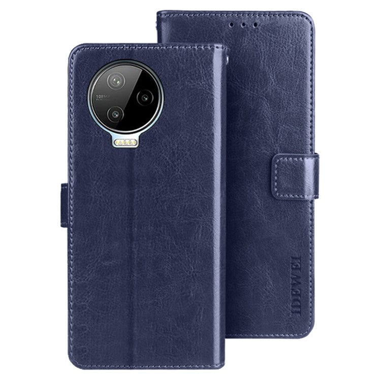 IDEWEI For Infinix Note 12 Pro 4G Crazy Horse Texture PU Leather Flip Stand Wallet Cover Phone Shell Protective Case - Dark Blue