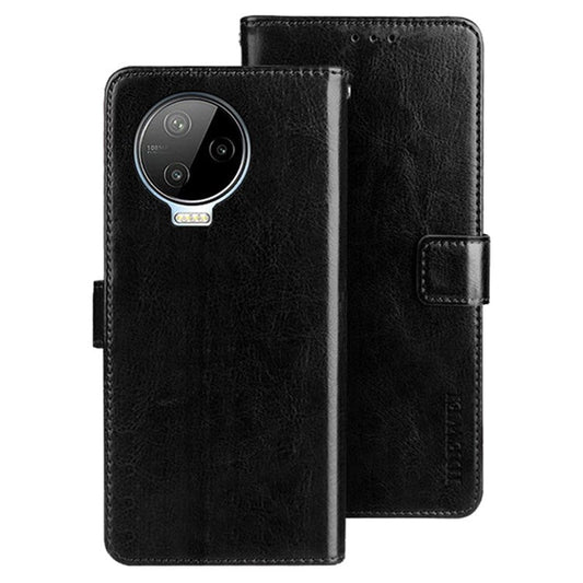 IDEWEI For Infinix Note 12 Pro 4G Crazy Horse Texture PU Leather Flip Stand Wallet Cover Phone Shell Protective Case - Black