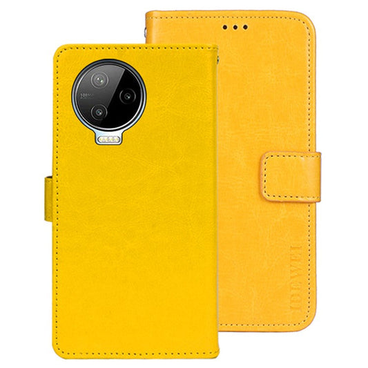 IDEWEI For Infinix Note 12 Pro 4G Crazy Horse Texture PU Leather Flip Stand Wallet Cover Phone Shell Protective Case - Yellow