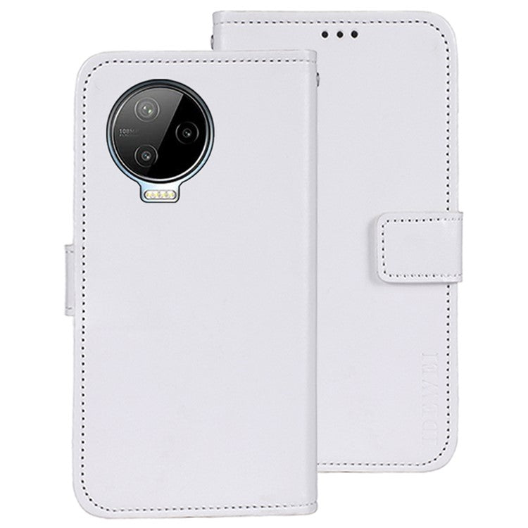 IDEWEI For Infinix Note 12 Pro 4G Crazy Horse Texture PU Leather Flip Stand Wallet Cover Phone Shell Protective Case - White