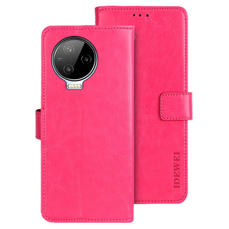 IDEWEI For Infinix Note 12 Pro 4G Crazy Horse Texture PU Leather Flip Stand Wallet Cover Phone Shell Protective Case - Rose