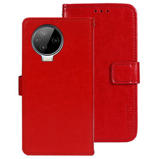 IDEWEI For Infinix Note 12 Pro 4G Crazy Horse Texture PU Leather Flip Stand Wallet Cover Phone Shell Protective Case - Red