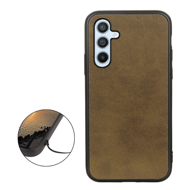 For Samsung Galaxy A54 5G Cell Phone Case Hard PC+TPU+PU Leather Cowhide Texture Dustproof Anti-Scratch Phone Cover - Green