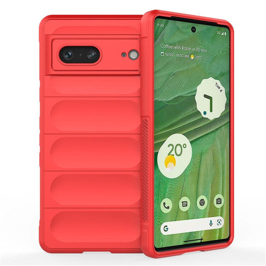 For Google Pixel 7 5G Drop-proof Smartphone Back Cover Flexible TPU Protective Phone Case - Red