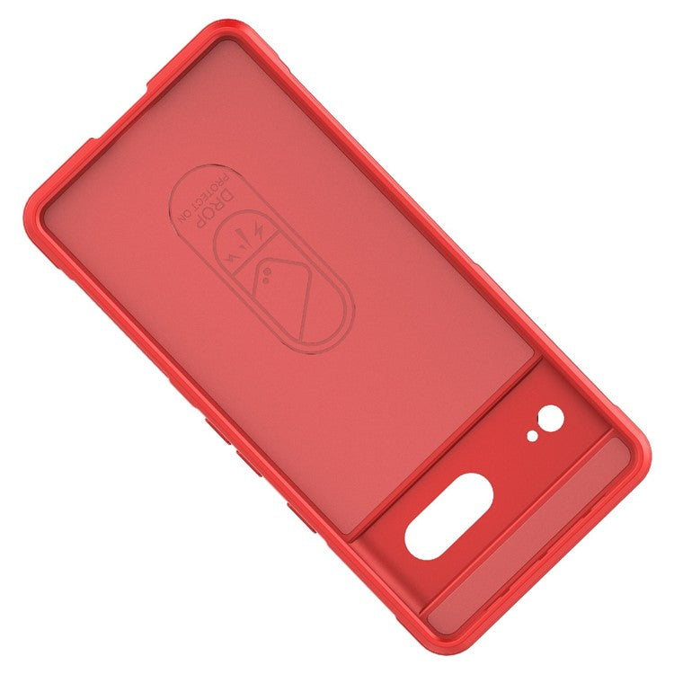 For Google Pixel 7 5G Drop-proof Smartphone Back Cover Flexible TPU Protective Phone Case - Red