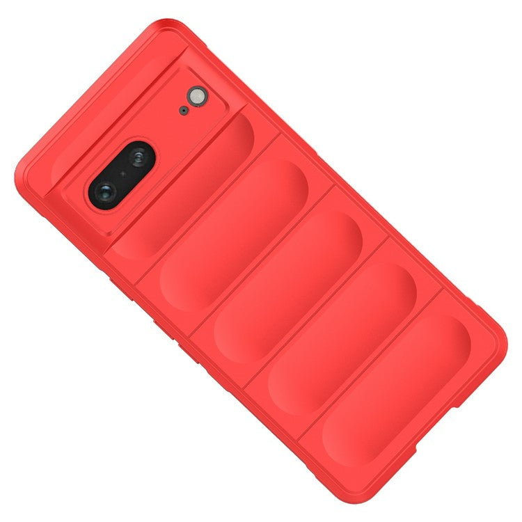 For Google Pixel 7 5G Drop-proof Smartphone Back Cover Flexible TPU Protective Phone Case - Red