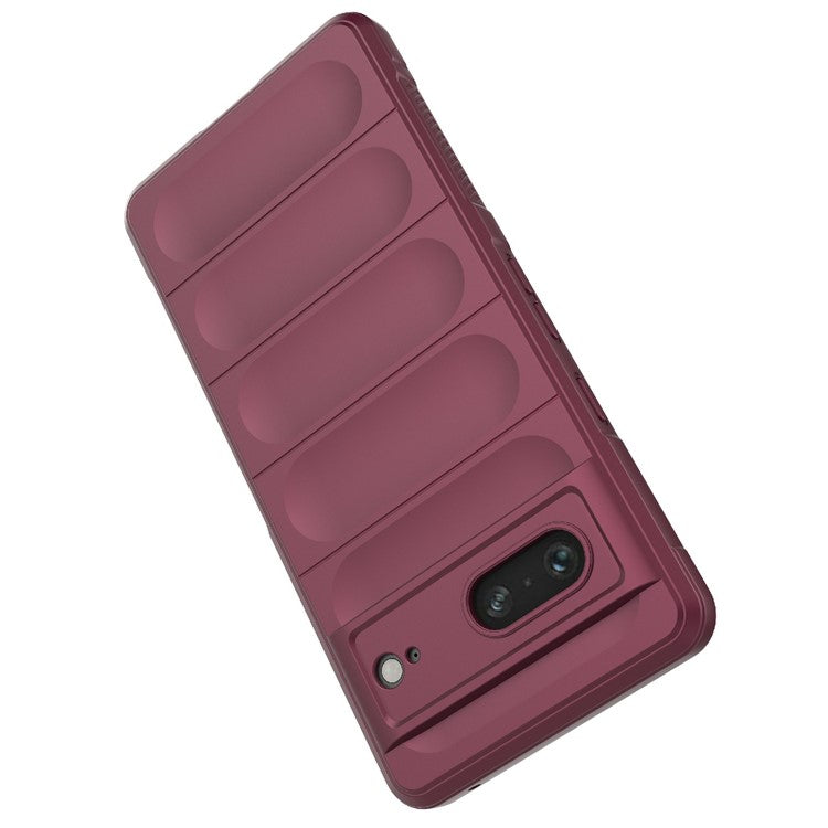 For Google Pixel 7 5G Drop-proof Smartphone Back Cover Flexible TPU Protective Phone Case - Wine Red