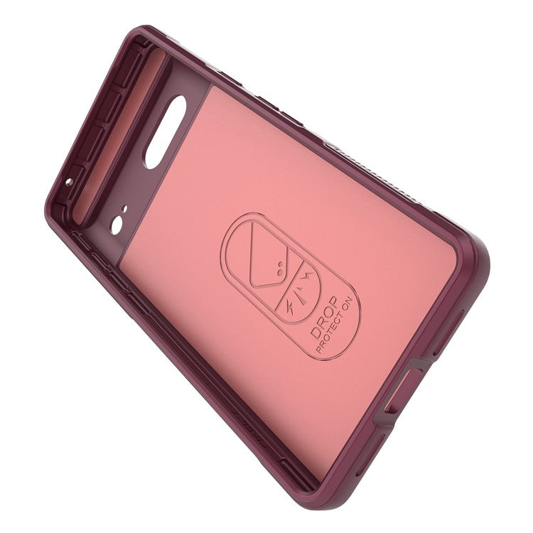 For Google Pixel 7 5G Drop-proof Smartphone Back Cover Flexible TPU Protective Phone Case - Wine Red