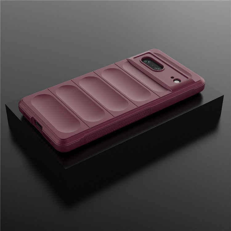 For Google Pixel 7 5G Drop-proof Smartphone Back Cover Flexible TPU Protective Phone Case - Wine Red