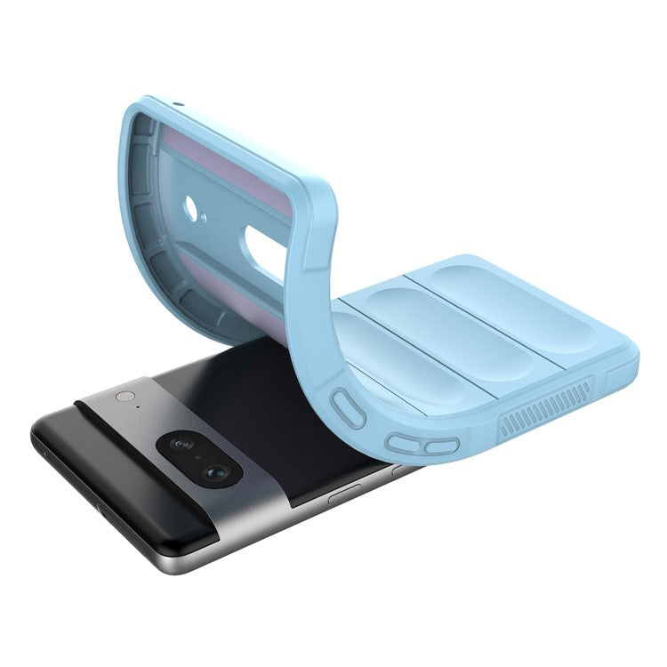 For Google Pixel 7 5G Drop-proof Smartphone Back Cover Flexible TPU Protective Phone Case - Baby Blue