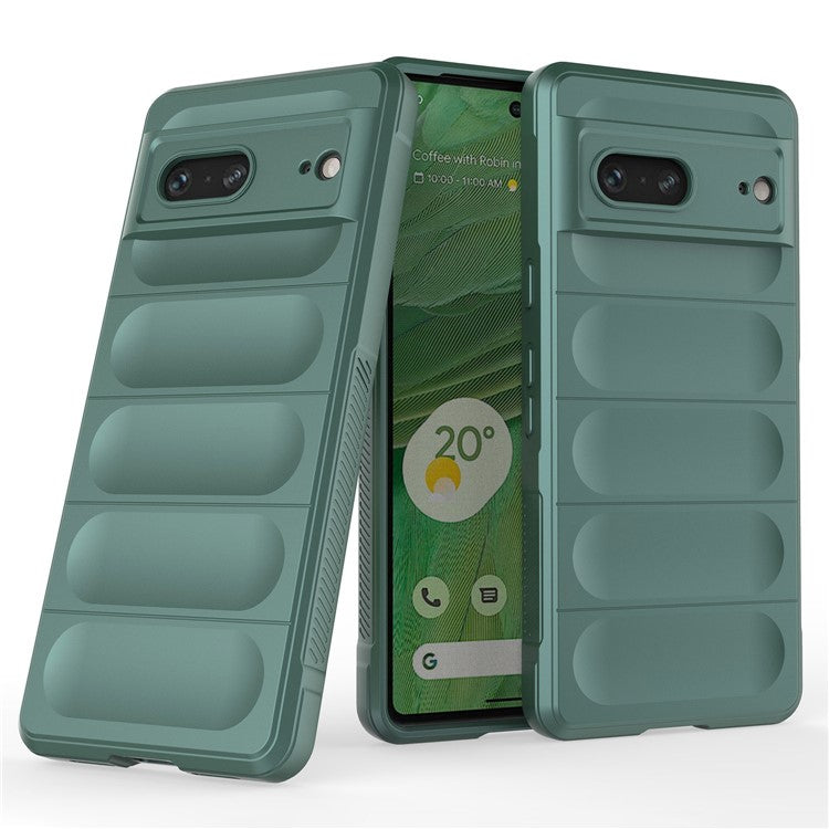 For Google Pixel 7 5G Drop-proof Smartphone Back Cover Flexible TPU Protective Phone Case - Green