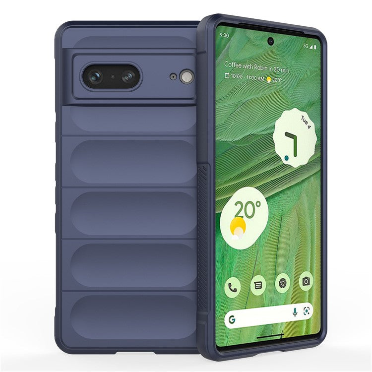 For Google Pixel 7 5G Drop-proof Smartphone Back Cover Flexible TPU Protective Phone Case - Dark Blue