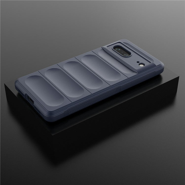For Google Pixel 7 5G Drop-proof Smartphone Back Cover Flexible TPU Protective Phone Case - Dark Blue