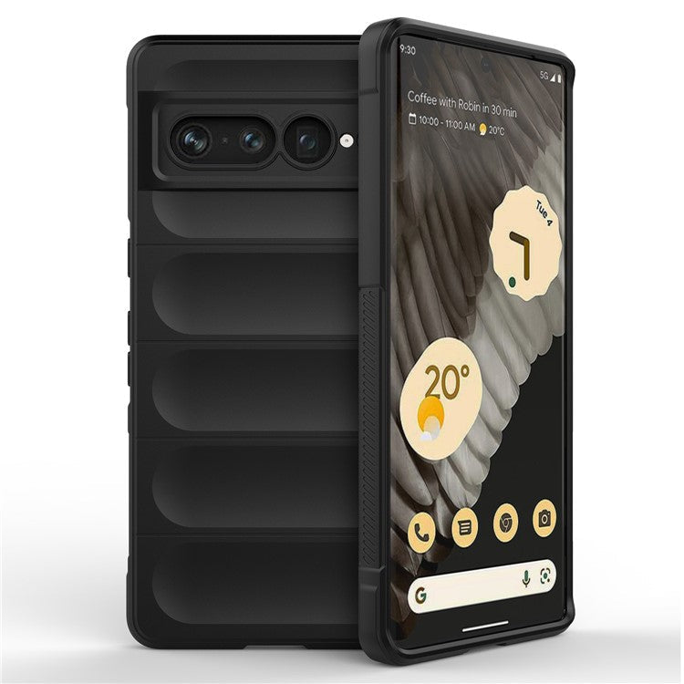 Anti-drop Phone Case For Google Pixel 7 Pro 5G Soft TPU Impact-Resistant Smartphone Back Cover - Black