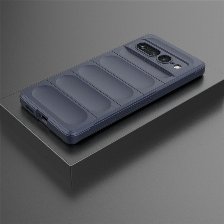 Anti-drop Phone Case For Google Pixel 7 Pro 5G Soft TPU Impact-Resistant Smartphone Back Cover - Dark Blue